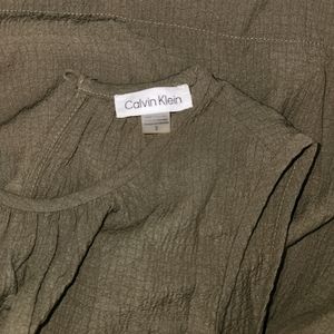 EUC Green Tiered Calvin Klein Dress